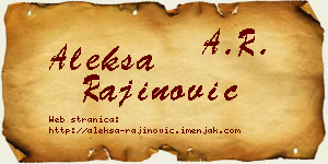 Aleksa Rajinović vizit kartica